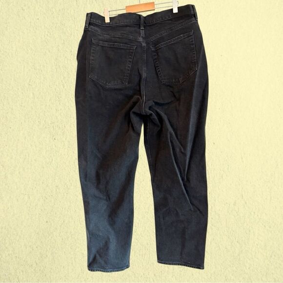 NWT Abercrombie & Fitch the dad high rise black jeans with cross over fly - Picture 4 of 9